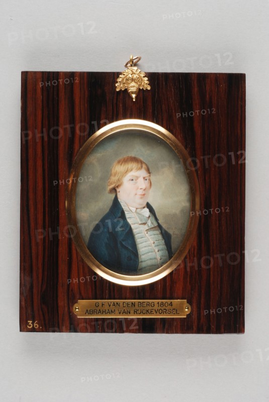 Gijsbertus Johannes van den Berg, Portrait miniature by Abraham van Rijckevorsel (1745-1815), portrait miniature painting visual