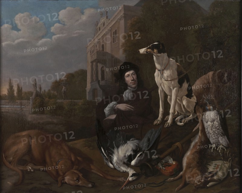 Johan le Ducq, Portrait of Willem Jansz Verbruggen (c.1620-1678), falconer of the Prince of Orange, for the hunting lodge