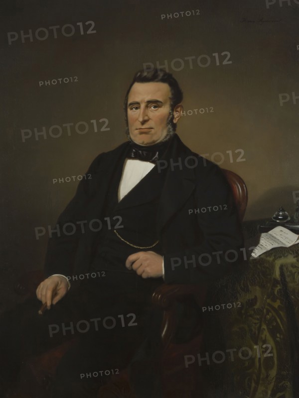 Robert van Eijsden, Portrait of Huibert van Rijckevorsel (1813-1866), oleography, post mortem painted, portrait oleography