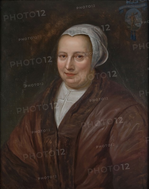 Portrait of possibly Cunera Verbruggen (circa 160510-1684), portrait painting visual material wood oil, Standing rectangular