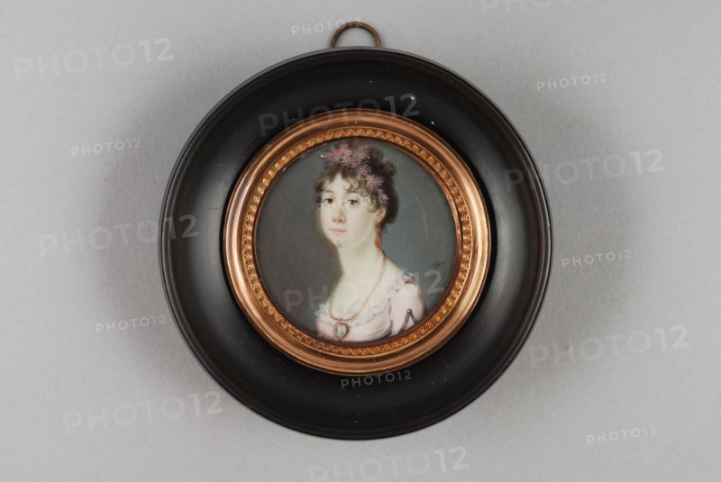 Leonardus Temminck, Portrait miniature of Augusta Carolina Princess of Hohenlohe-Langenburg, portrait miniature painting footage