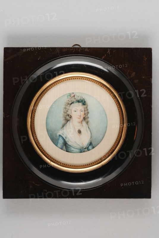 Portrait miniature by Hester van Hogendorp-Clifford, portrait miniature painting footage gold wood ivory paint watercolor