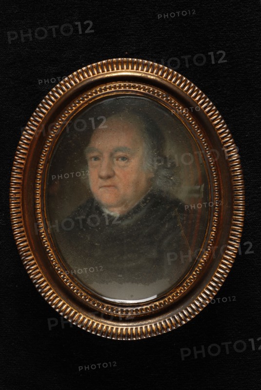 Johannes Anspach, Portrait miniature, bust of Mr. Herman Nederburgh, portrait miniature painting footage gold wood crayon? glass