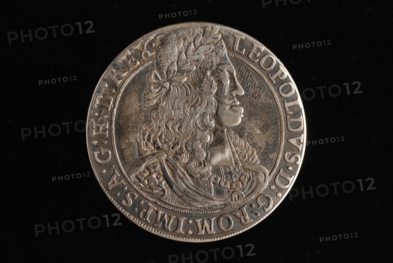 Adriaen van der Werff?, Silver screw coin and Taler depicting Emperor Leopold I (1658-1705) of Germany; painted interior