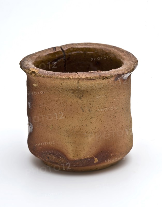 Ointment jar, cylindrical, red earthenware, ointment jar pot holder soil find ceramic earthenware glaze lead glaze, hand turned