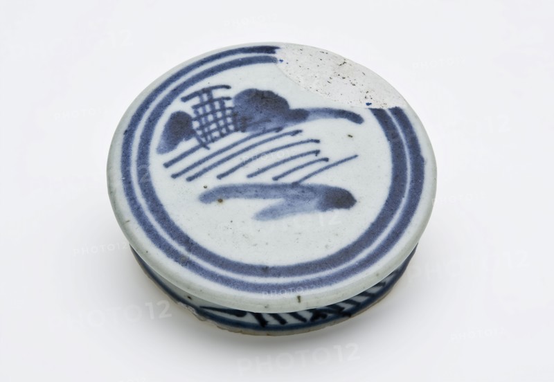 Lid of ginger jar, Chinese porcelain, lid closure ginger jar pot holder soil find ceramic porcelain glaze feldspar glaze, hand
