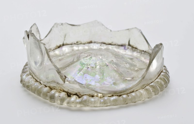 Fragment of stand ring, bottom and part wall of nodule cup, mug drinking glass drinking utensils tableware holder soil find