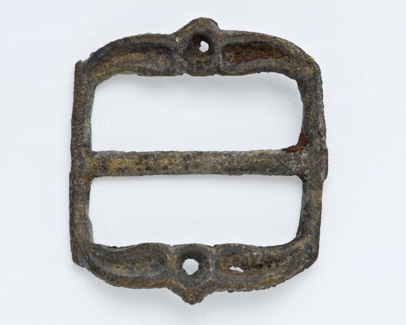 Belt accessories in the form of buckle with bent middle post, including hanging loop, buckle fastener component ground find