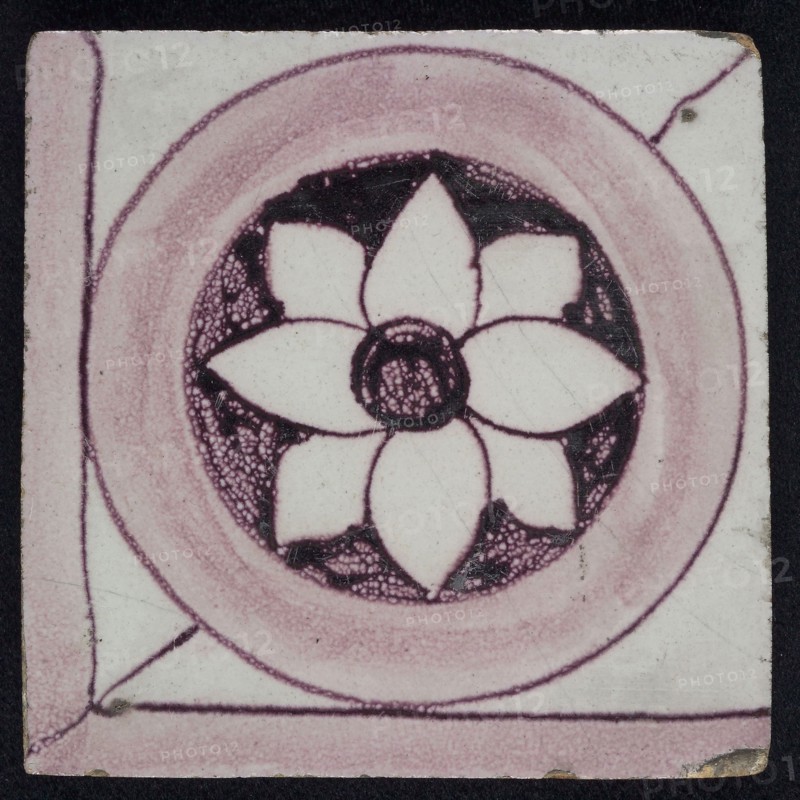 Edge angle tile, star, edge tile wall tile tile material ceramics pottery glaze, baked 2x glazed painted Purple brown