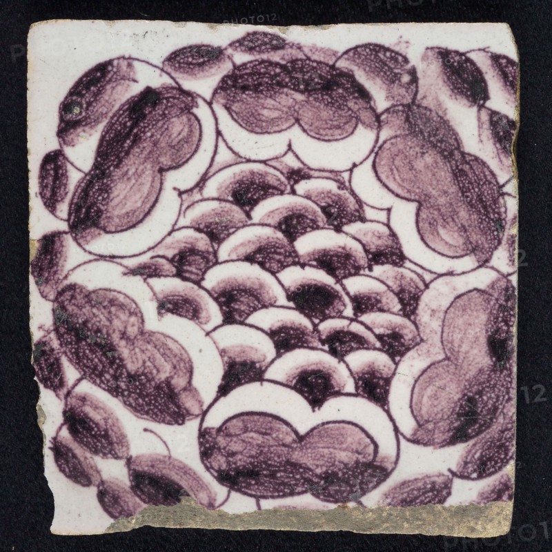 Edge angle tile, flower, border tile wall tile tile material ceramics earthenware glaze, baked 2x glazed painted Purple tile