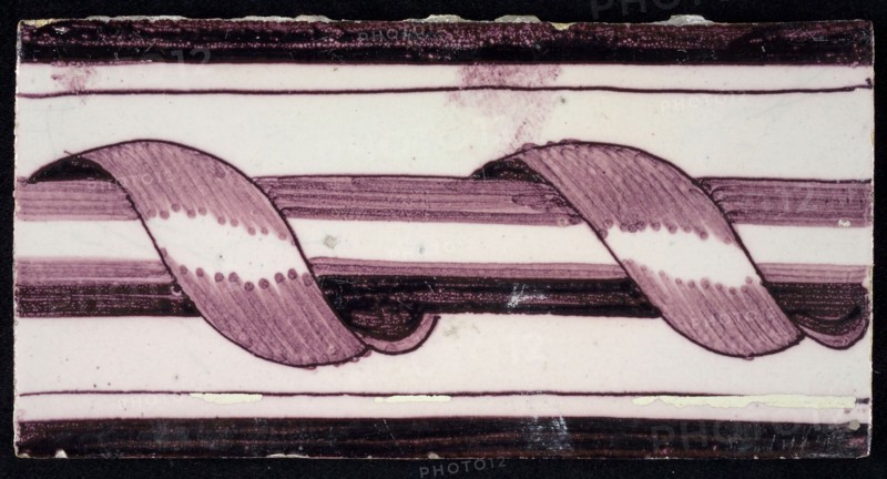 Rectangular purple border tile, surrounded decor, surrounded column, with dark purple parallel lines as border decoration