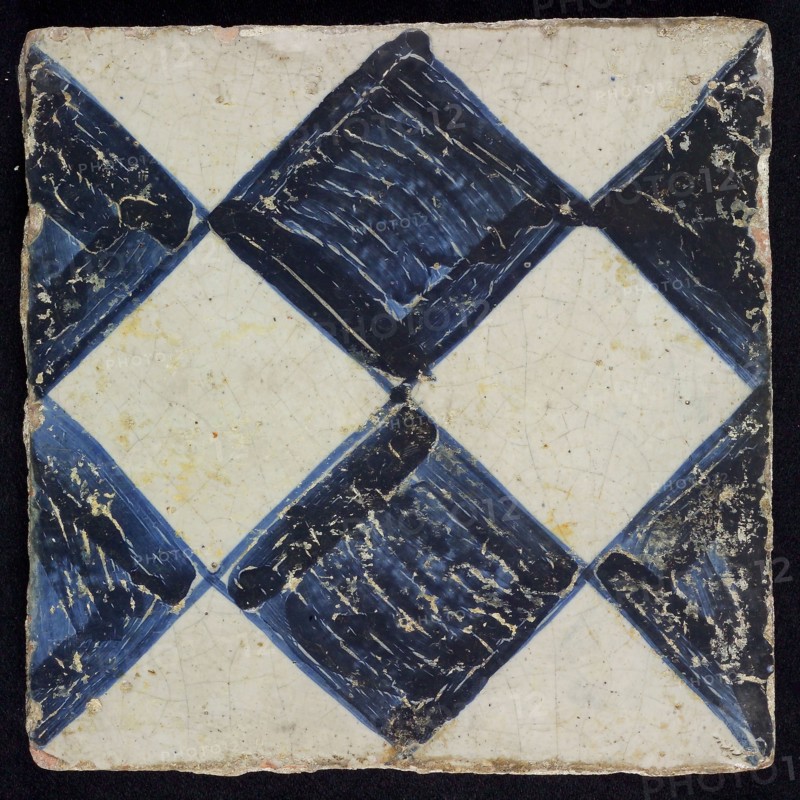 Ornament tile, dark blue on gray, with brushed diamond pattern, as checkerplate, large windows, floor tile tile images ceramic