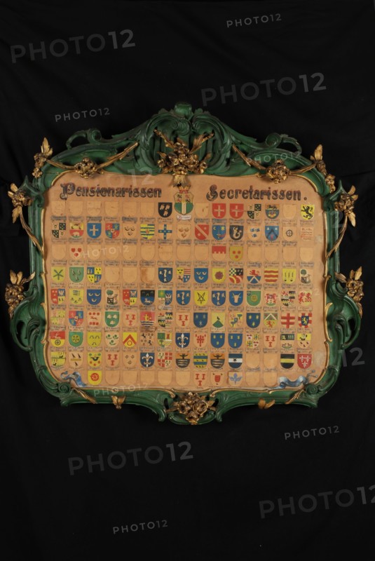 F.D.O. Obreen, Coat of arms of pensionaries and secretaries of Rotterdam, painting footage wood watercolor, Coat of arms
