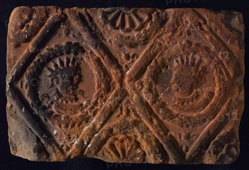 Hearthstone, from Antwerp Belgium, without frame, with crowned male and female head, fireplace stone fireplace component