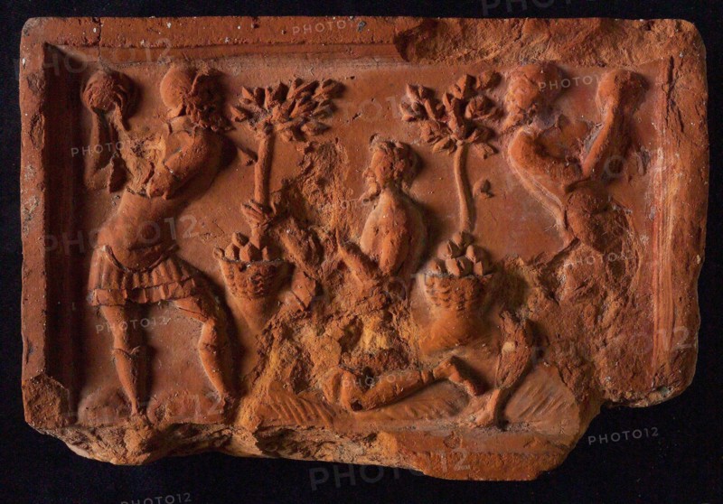 Hearthstone, from Antwerp Belgium, with narrow frame, with the history of Susanna, natural stone fireplace component ceramics