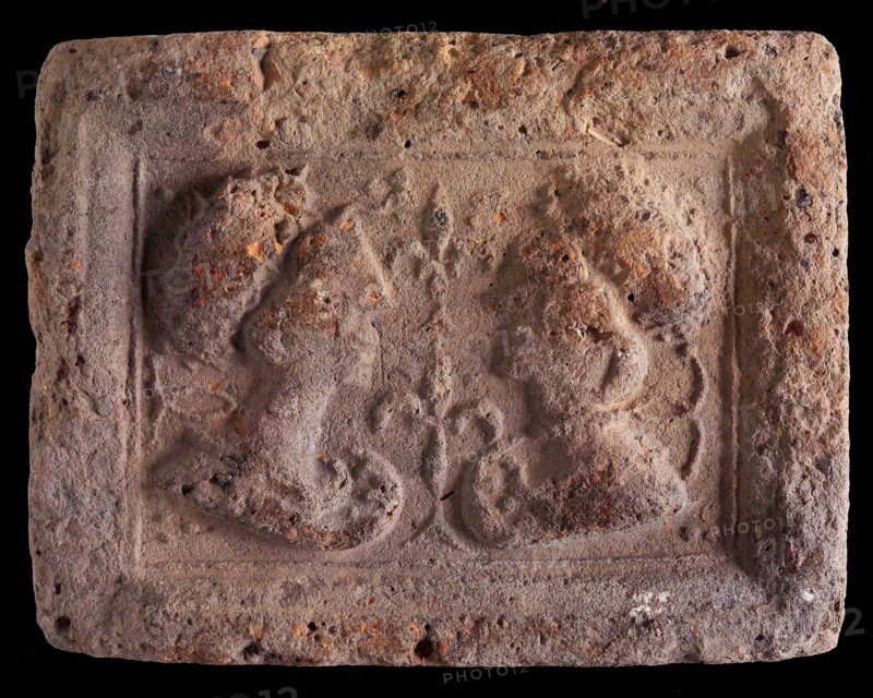 Hearthstone, Luiks, from Luik, Liege Belgium, with wide frame, with male and female head, fireplace stone fireplace ceramics