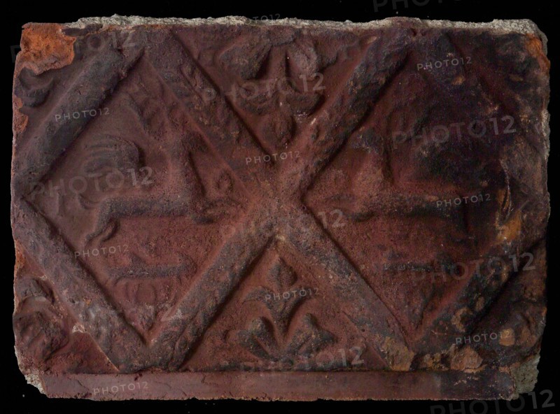 Hearthstone, from Antwerp Belgium, without frame, with winged deer, hearth fireplace part ceramics brick glaze, fired Hearth