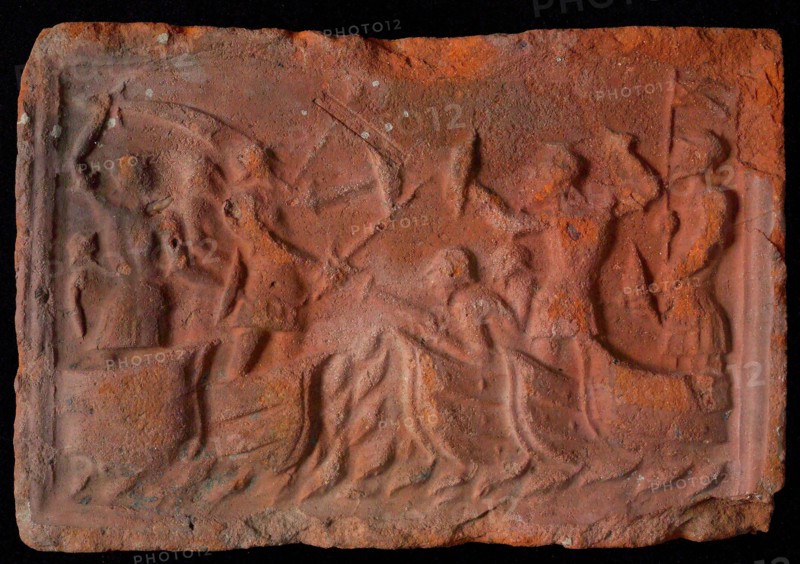 Hearthstone, from Antwerp Belgium, with narrow frame, with sea battle, fireplace stone part ceramic brick, fired Hearth