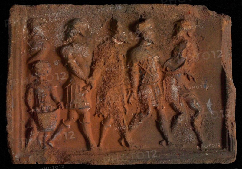 Hearthstone, from Antwerp Belgium, with narrow frame, the history of Susanna, fireplace stone part ceramics brick, fired Hearth