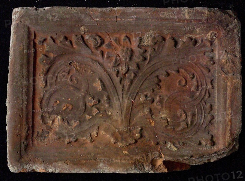 Hearthstone, Luiks, from Luik, Liege Belgium, with wide frame, with flower, fireplace stone part ceramics brick, fired fireplace