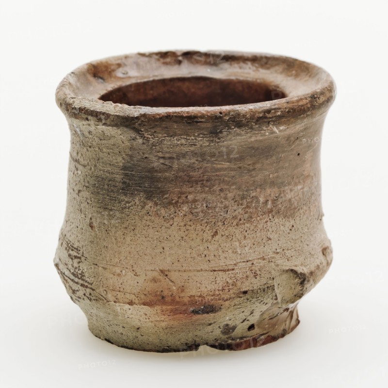 Pottery ointment jar, belly model, internally glazed, ointment jar pot holder soil find ceramic earthenware glaze lead glaze