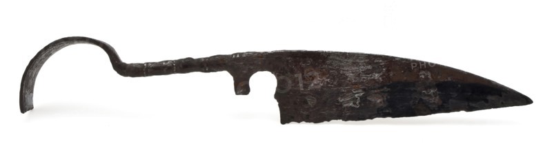Half of squeeze shear, pinch scissors cutting tool soil find iron metal, archeology Rotterdam City triangle Schielandshuis