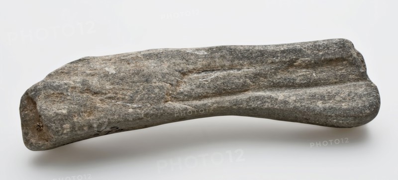Gray grindstone, natural stone with curved, smooth sides, sharpening stone tool kit soil find natural stone stone slate, minced