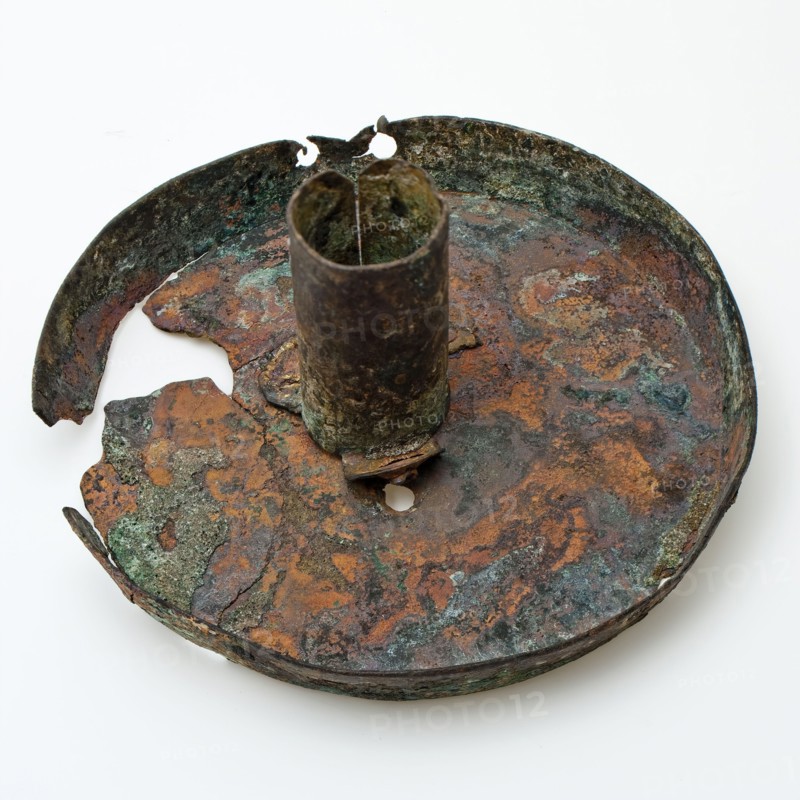 Copper sconce, candle holder, sconce candlestick lighting means soil find copper metal, tray 11.0 whipped shaped riveted Copper