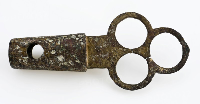 Stop of tap with handle in three-step shape, stop closure part ground find copper brass bronze metal, cast Solid yellow-metal