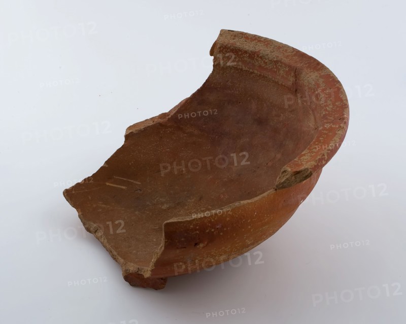 Deep bowl on stand fins of red earthenware, bowl bowl earthenware ceramic pottery, hand-turned fried Deep bowl on wide stand