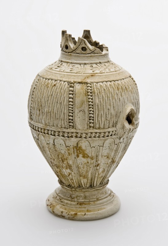 Stoneware jokes, gray-white, kerbschnitt, jug crockery holder soil find ceramic stoneware glaze salt glaze, hand turned fried