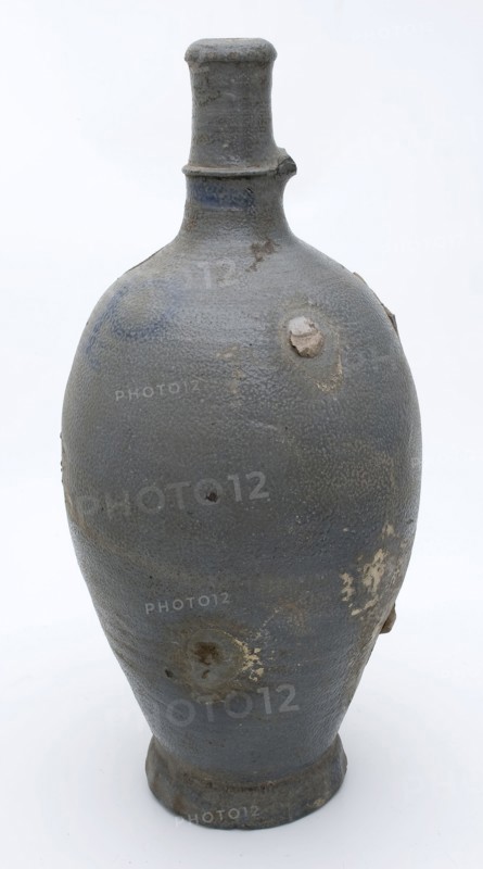 Stoneware mineral water pitcher on pinched foot, arched model, gray blue, marked, mineral pitcher pitcher pitcher holder soil