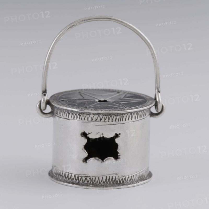 Silversmith: Frederik Rudolf Precht, Silver round miniature stew, stew doll toy miniature model silver, cast Round stew