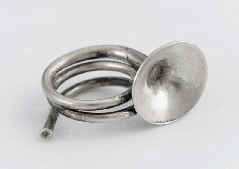zilversmid, Silver miniature horn, horn musical instrument sound medium doll toy relaxation medium miniature model silver, Horn