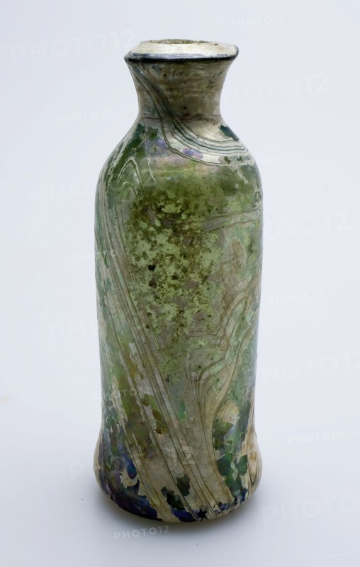 Medicine Bottle, medicine bottle bottle holder soil find glass, free blown and shaped Small (medicine?) Bottle in clear light