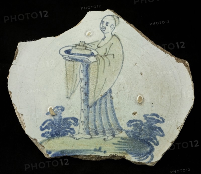 Soul of polychrome majolica dish with Chinese, dish plate crockery holder earth discovery ceramics earthenware glaze tin glaze