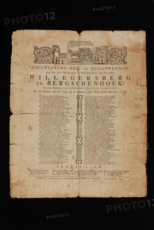 Leaf with New Year's wish from Leendert Stolwijk, document information form paper, printed Single sheet. White with black