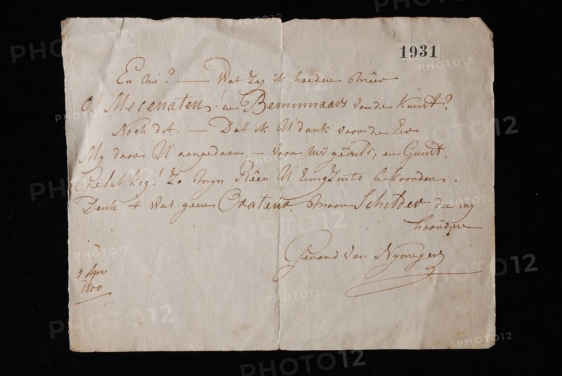 poet: Gerard van Nijmegen, Handwritten speech, held by the painter Gerard van Nijmegen at meeting of the Teekengenootschap.