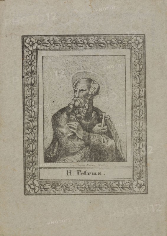 Voorn Boers, Prayer for Antonius Boogaerts, with black and white image of Peter on the front, prayer print print footage