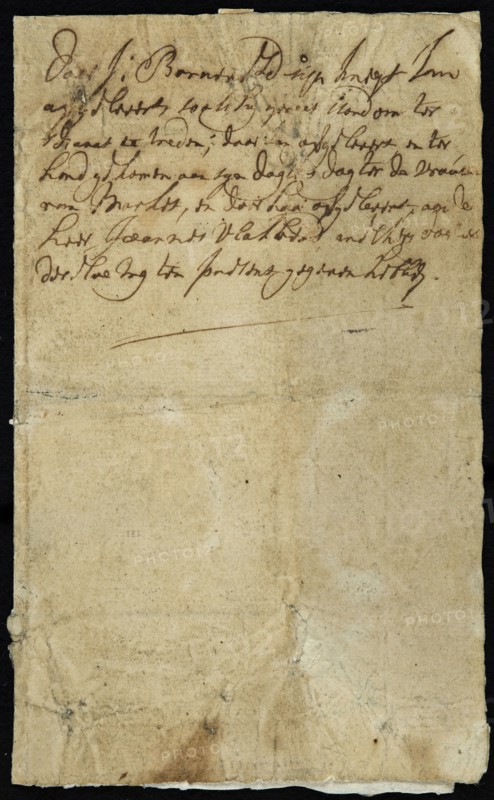Folded authentic proof of the glasses of Johan van Oldenbarnevelt, authentication proof document information form paper