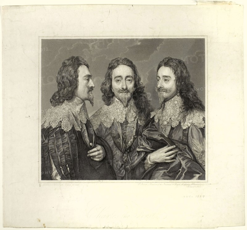 Charles the First, n.d., William Sharp (English, 1749-1824), after Anthony van Dyck (Flemish, 1599-1641), England, Engraving in black on ivory laid paper, 223 × 260 mm (image), 341 × 369 mm (sheet)