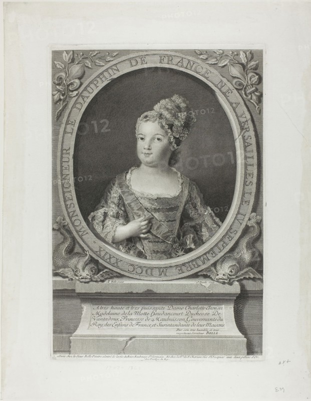 Monseigneur the Dauphin of France, 1730/33, Jean Daullé (French, 1703-1763), after Alexis-Simon Belle (French, 1674-1734), France, Engraving on ivory laid paper, 393 × 272 mm (image), 407 × 280 mm (plate), 515 × 399 mm (sheet)