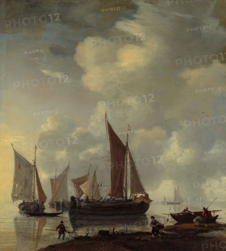 Coast Scene, mid–17th century, Attributed to Reinier Zeeman (Reinier Nooms), Dutch, c. 1623-c. 1668, Netherlands, Oil, 53.7 × 48.6 cm (21 1/8 × 19 1/8 in.)