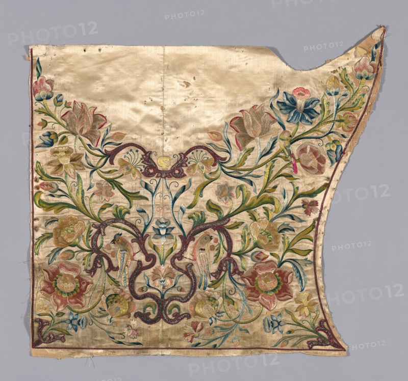 Panel (formerly Cover from a Sedan Chair), c. 1720, France, silk compound weave, brocaded, 77.5 × 82.5 cm (30 1/2 × 32 1/2 in.)