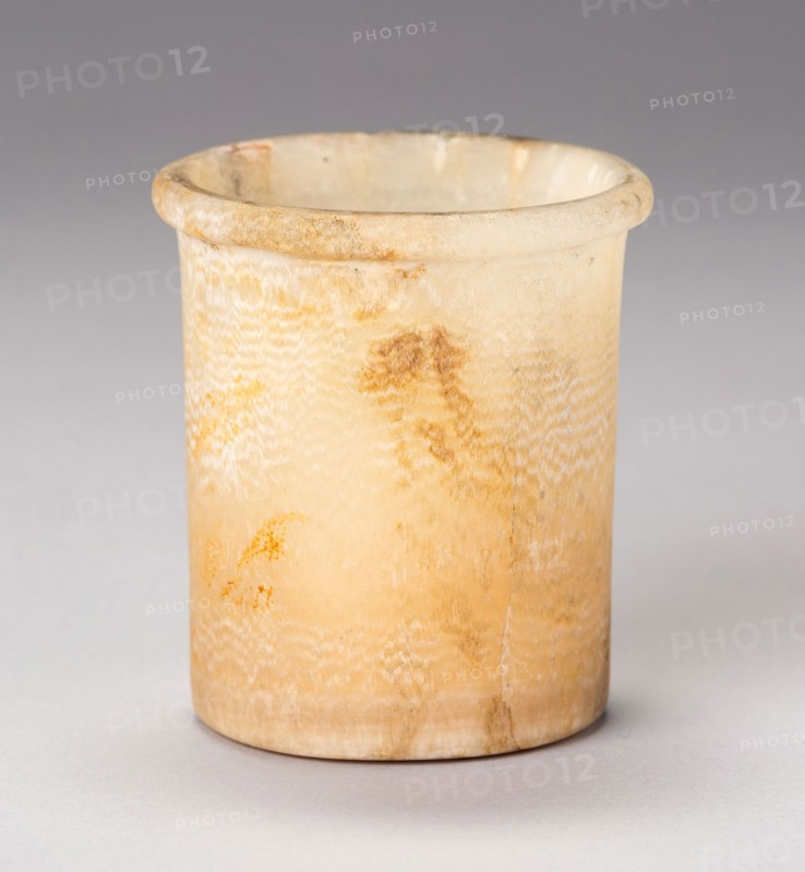 Cup, Early Dynastic Period–Old Kingdom, Dynasty 1–4 (about 3000–2498 BC), Egyptian, Egypt, Calcite, 7 × 6.4 × 6.4 cm (2 3/4 × 2 1/2 × 2 1/2 in.)