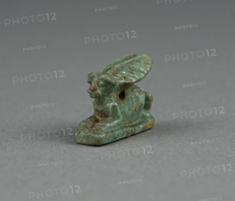 Amulet of a Hare, Third Intermediate Period, Dynasty 21–25 (1070–656 BC), Egyptian, Egypt, Faience, 1.7 × 2.7 × 0.8 cm (11/16 × 1 1/16 × 5/16 in.)