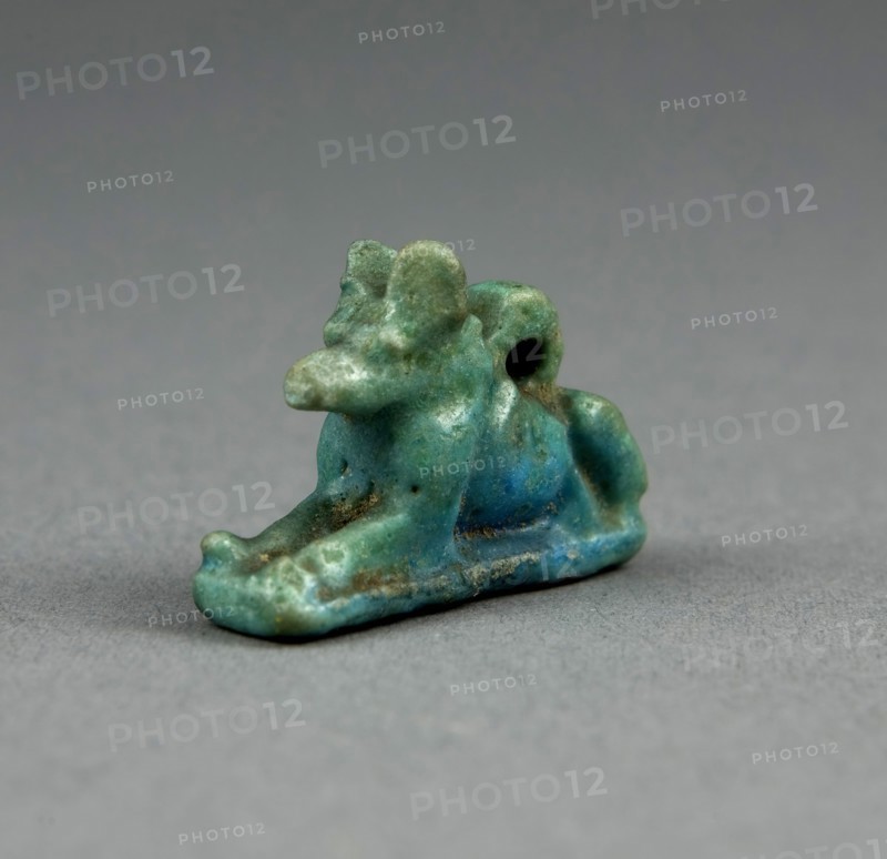 Amulet of the God Anubis, Third Intermediate Period, Dynasty 21–25 (1070–656 BC), Egyptian, Egypt, Faience, 2.2 × 3.2 × 0.8 cm (7/8 × 1 1/4 × 5/16 in.)