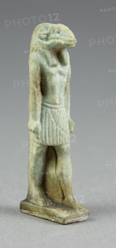 Amulet of the God Chnouphis, Third Intermediate Period, Dynasty 21–25 (1070–656 BC), Egyptian, Egypt, Faience, 5.4 × 1.9 × 1.6 cm (2 1/8 × 3/4 × 5/8 in.)