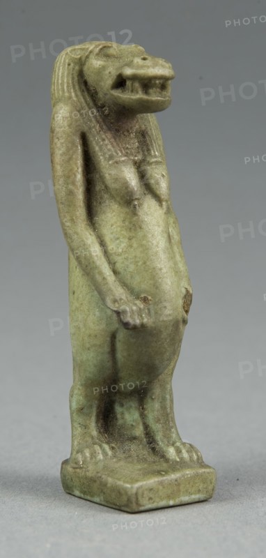 Amulet of the Goddess Tawaret (Toeris), Third Intermediate Period, Dynasty 21–25 (1070–656 BC), Egyptian, Egypt, Faience, 7 × 2.2 × 2.2 cm (2 3/4 × 7/8 × 7/8 in.)