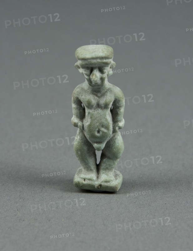 Amulet of Pataikos, Third Intermediate Period, Dynasty 21–25 (1070–656 BC), Egyptian, Egypt, Faience, 3.8 × 1.6 × 1.3 cm (1 1/2 × 5/8 × 1/2 in.)